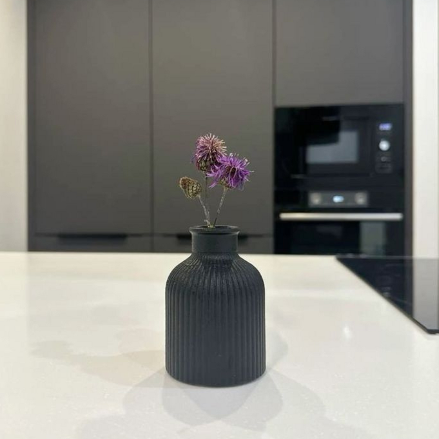 Modern Ribbed Ceramic Vase
